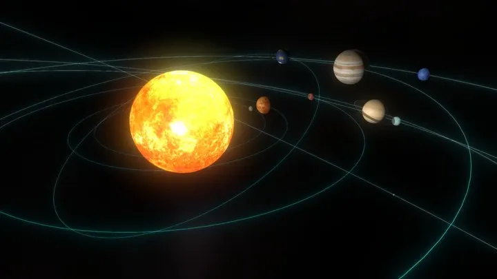A 3D model of the solar system used in a Cognita science lesson
